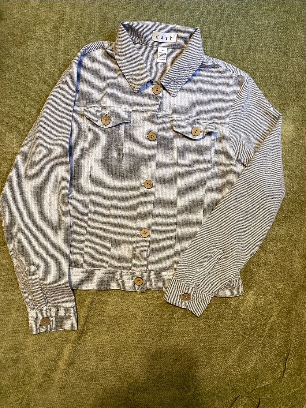 Ash Women's Striped Blue Jean Jacket